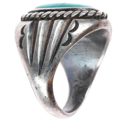 sz7 vintage Navajo Arts and Crafts Guild sterling silver turquoise ring