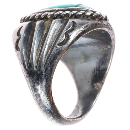 sz7 vintage Navajo Arts and Crafts Guild sterling silver turquoise ring