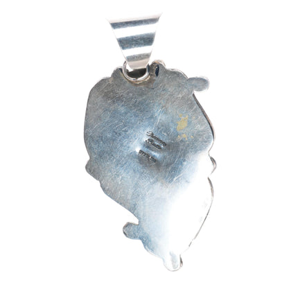 Chimney Butte Navajo sterling silver large onyx pendant