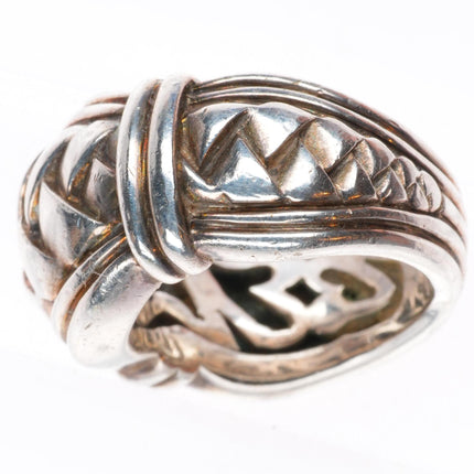 sz5 Scott Kay sterling silver basketweave ring