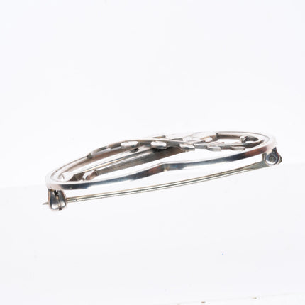 Georg Jensen sterling silver Leaping Dolphin Heart Brooch/pin