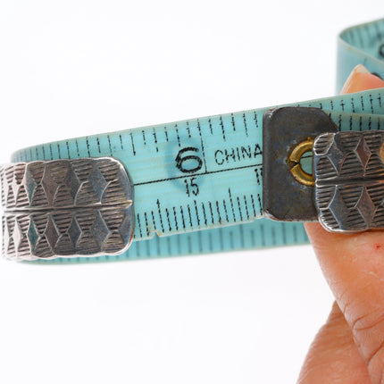 6.25" Helen Harrison Navajo sterling silver cuff bracelet - high grade turquoise