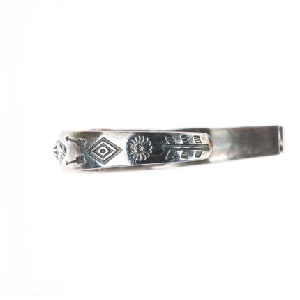 6.7" 1930's Navajo hand stamped sterling silver Fred Harvey cuff bracelet