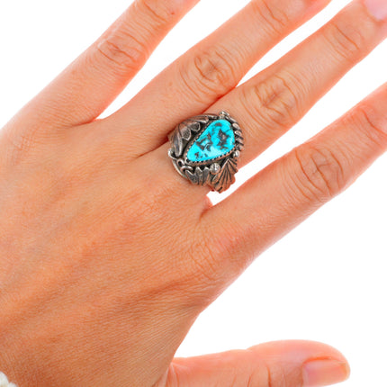 sz8 Mary Dayea Navajo sterling silver turquoise size 8 ring