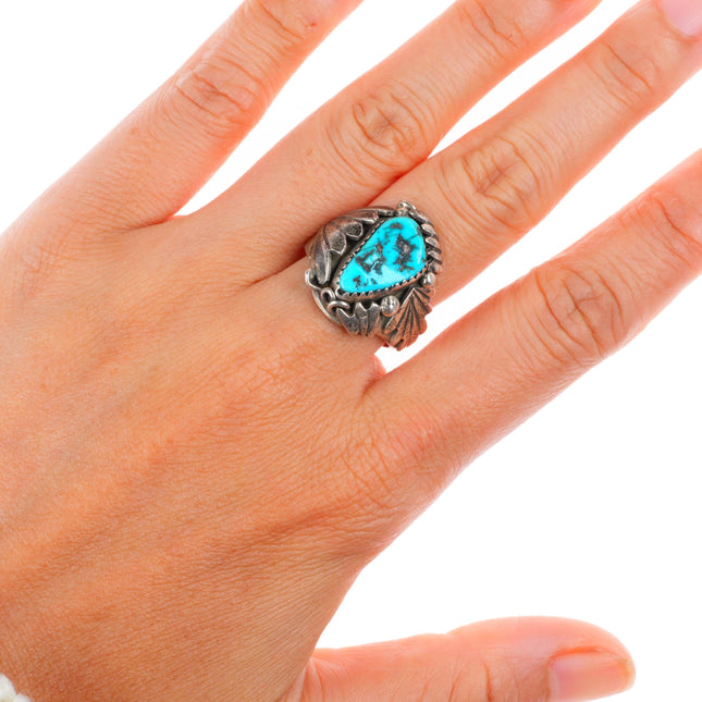 sz8 Mary Dayea Navajo sterling silver turquoise size 8 ring