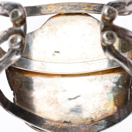 6.3" Big Vintage Navajo sterling silver cuff bracelet with nice turquoise