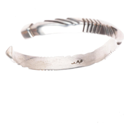 6.4" Lewis Lomay Hopi Chiseled carinated sterling silver cuff bracelet