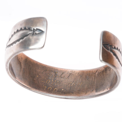 6.3" David Reeves Navajo sterling silver Corn/Kachina dancers cuff bracelet