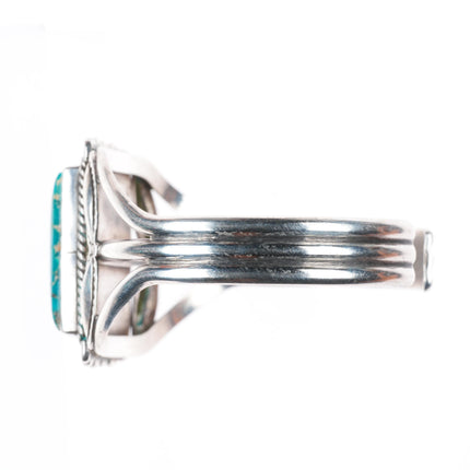 6.5" 1940-50's vintage Navajo sterling silver high grade turquoise cuff bracelet