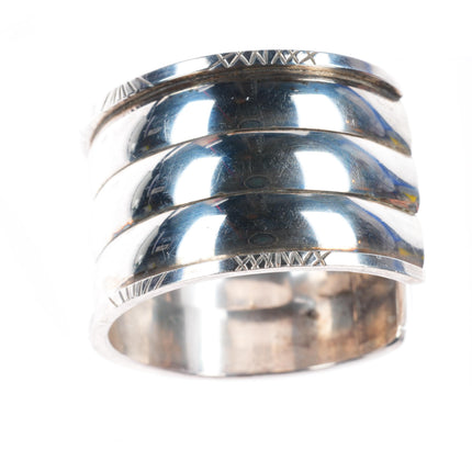 6.25" heavy vintage Navajo sterling silver wide cuff bracelet