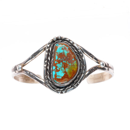 6" vintage Navajo sterling silver Royston turquoise cuff bracelet