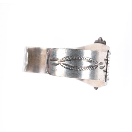 6.2" c1940's Navajo sterling silver Red spiderweb turquoise cuff bracelet
