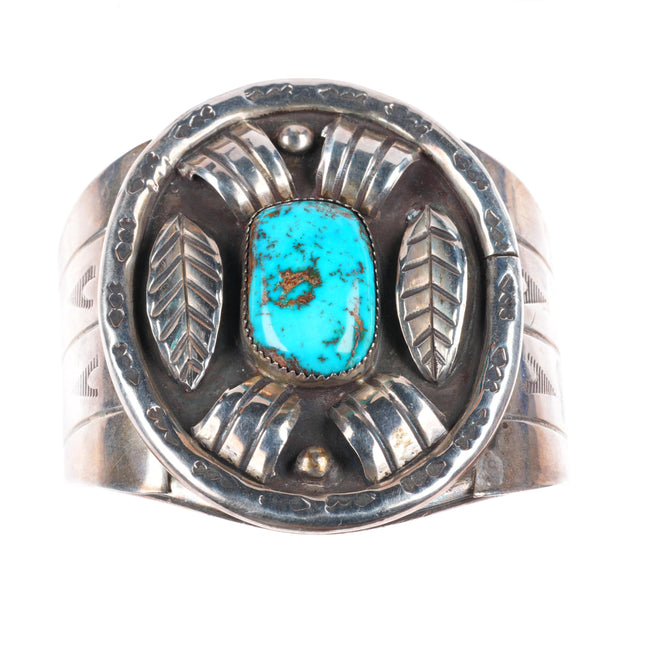 6.5" Pat Chee Navajo Stormy Mountain Turquoise sterling silver cuff bracelet