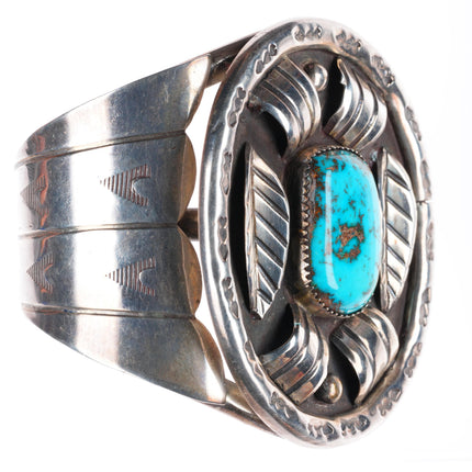 6.5" Pat Chee Navajo Stormy Mountain Turquoise sterling silver cuff bracelet