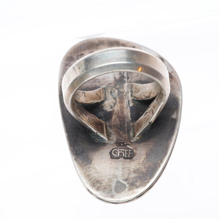 sz10.5 Mark Chee (1914-1981) Navajo sterling silver turquoise large ring
