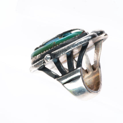 sz8.5 Allen Pooyouma Hopi big vintage sterling silver and turquoise ring
