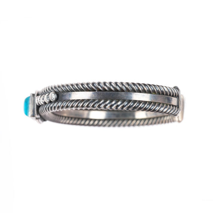 6.4" Harry Morgan Navajo Bisbee Turquoise sterling silver cuff bracelet