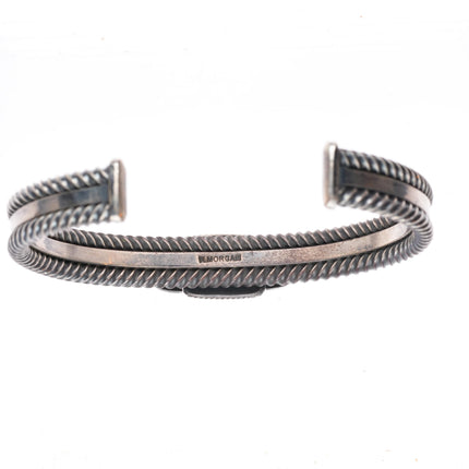 6.4" Harry Morgan Navajo Bisbee Turquoise sterling silver cuff bracelet
