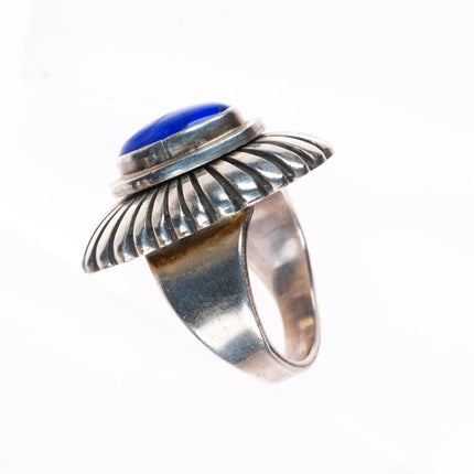 sz7 David Lister Navajo modernist sterling silver Lapis Lazuli ring