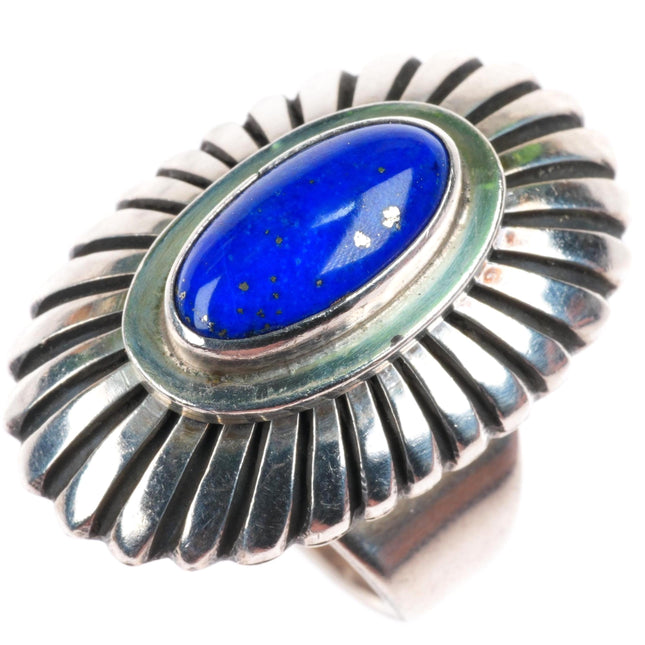 sz7 David Lister Navajo modernist sterling silver Lapis Lazuli ring