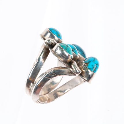 sz8.75 vintage Navajo sterling silver high grade spiderweb turquoise ring