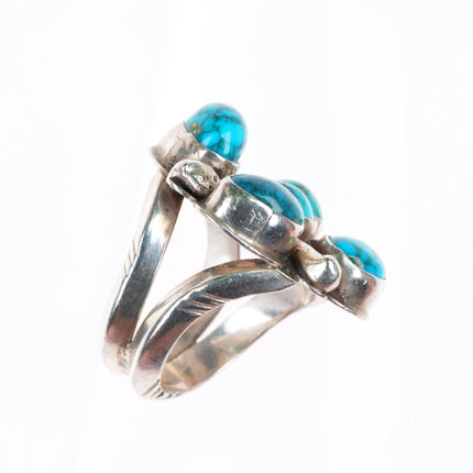 sz8.75 vintage Navajo sterling silver high grade spiderweb turquoise ring