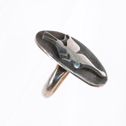 sz8.75 Vintage 1976 Hopi Modernist sterling silver butterfly ring