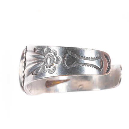 6.5" 1920's-30's Antique Navajo Ingot silver cuff bracelet Royston turquoise