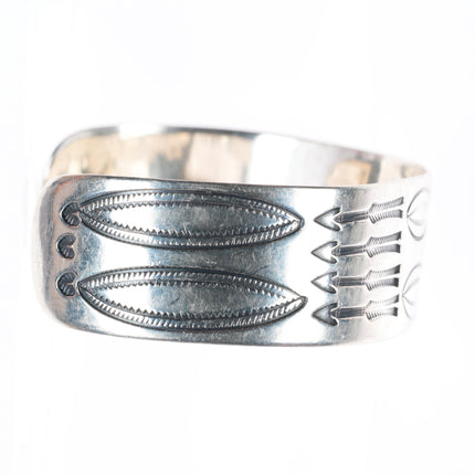 7.3" Antique Navajo ingot silver arrow stamped cuff bracelet