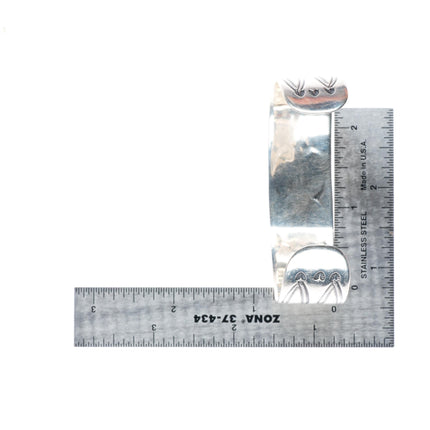 7.3" Antique Navajo ingot silver arrow stamped cuff bracelet