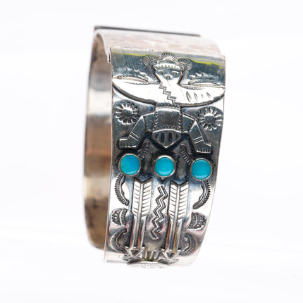 6.6" Bell trading post vintage sterling silver knifewing watch cuff bracelet