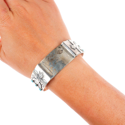 6.6" Bell trading post vintage sterling silver knifewing watch cuff bracelet