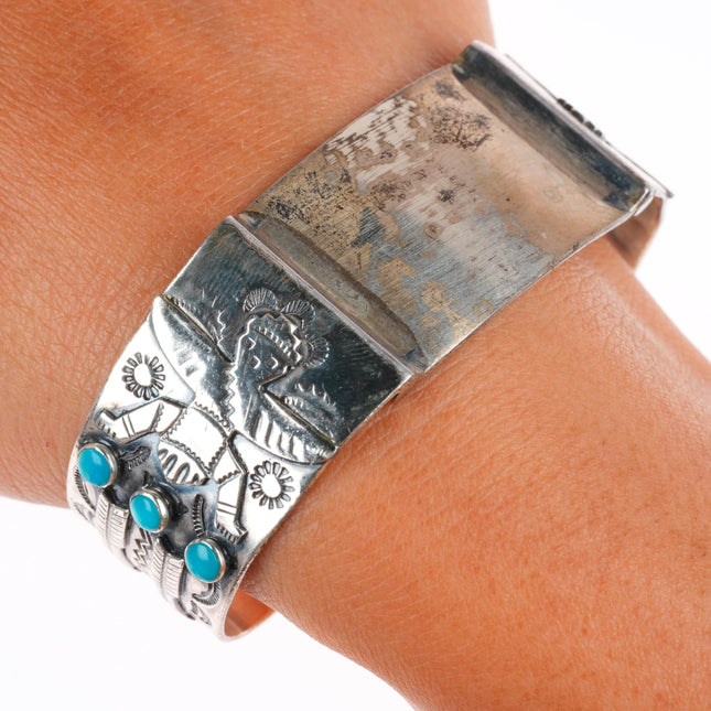 6.6" Bell trading post vintage sterling silver knifewing watch cuff bracelet