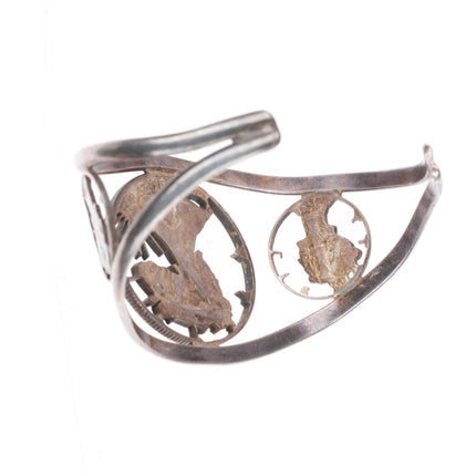 6.3" vintage southwestern sterling/US coin silver cuff bracelet