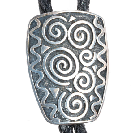 Anne Farella Sterling silver southwestern bolo tie with fancy tips