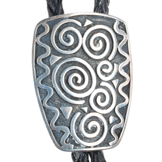 Anne Farella Sterling silver southwestern bolo tie with fancy tips