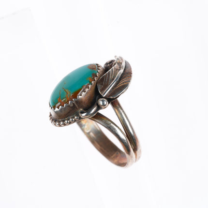 sz10 Dean Sandoval Jr Navajo sterling silver vintage ring with nice turquoise