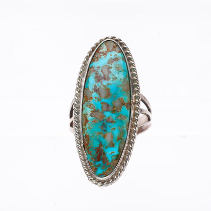 sz6 vintage Navajo quartz matrix Royston turquoise sterling silver ring