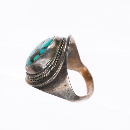 sz10 vintage high grade turquoise southwestern sterling silver ring