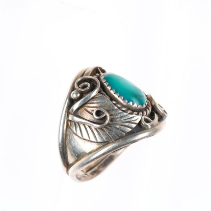sz12.75 vintage Navajo sterling silver high grade turquoise ring