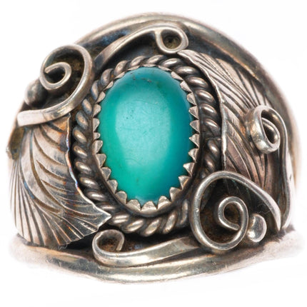 sz12.75 vintage Navajo sterling silver high grade turquoise ring