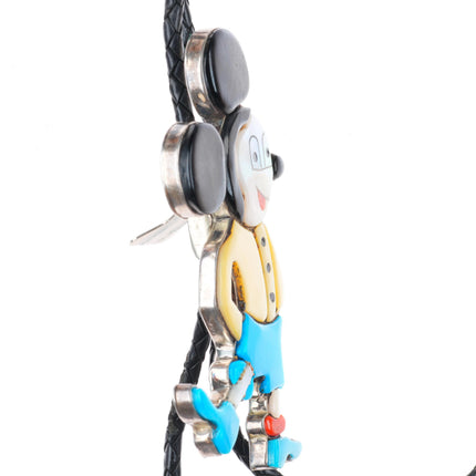 c1970 Carol Kee Navajo sterling silver Mickey Mouse Zunitoons bolo tie