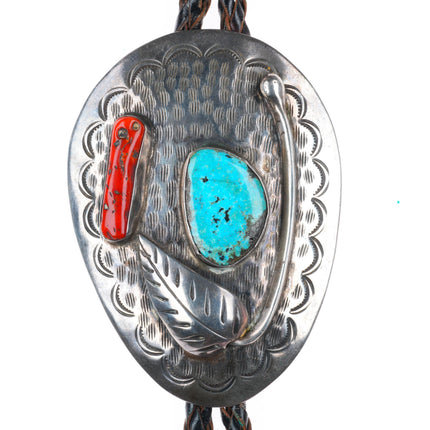 c1960 c-31 vintage David Garcia Santo Domingo Pueblo sterling silver bolo tie