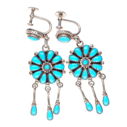 Lorraine Waatsa Zuni sterling silver cluster necklace and earrings set