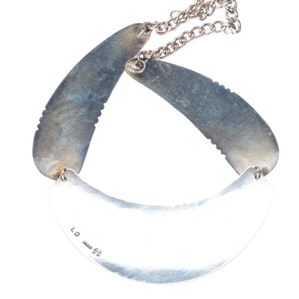 Lowell Draper Navajo White Hogan Shop Modernist sterling silver bib necklace