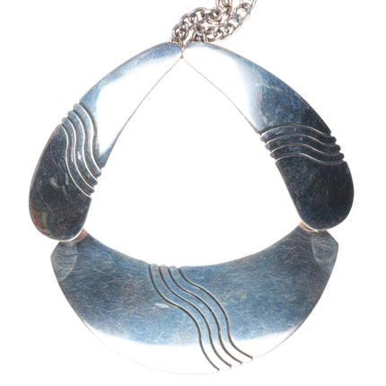Lowell Draper Navajo White Hogan Shop Modernist sterling silver bib necklace