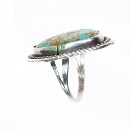 sz9.25 vintage Navajo sterling silver red webbed spiderweb turquoise ring