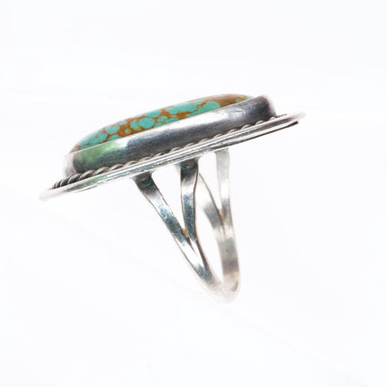 sz9.25 vintage Navajo sterling silver red webbed spiderweb turquoise ring