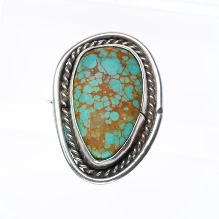 sz9.25 vintage Navajo sterling silver red webbed spiderweb turquoise ring