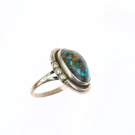 sz6.25 vintage Navajo sterling silver ring with nice turquoise